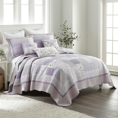 Purple White Lodge King Quilt 110" x 96"