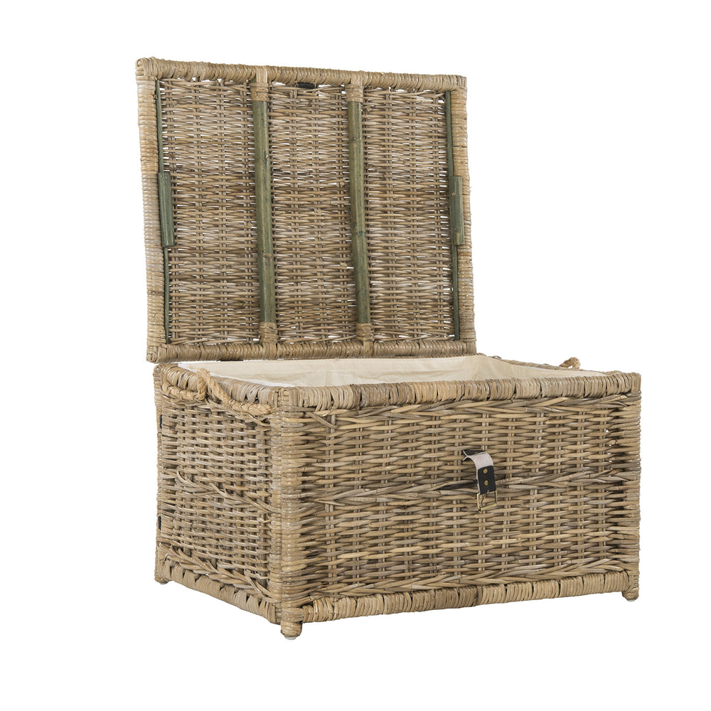 Wicker Storage Trunk with Lid – Collapsible Rattan Chest