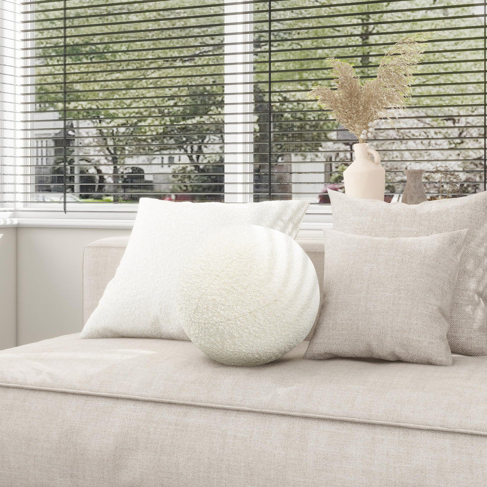 12" Round Sphere Boucle Accent Ball Throw Pillow