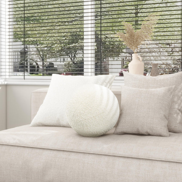 12" Round Sphere Boucle Accent Ball Throw Pillow