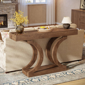 43-Inch Narrow Console Table with Curved Legs