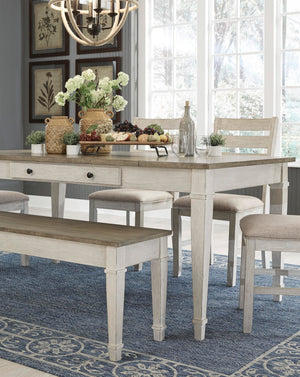Farmhouse Rectangular Dining Table with Storage