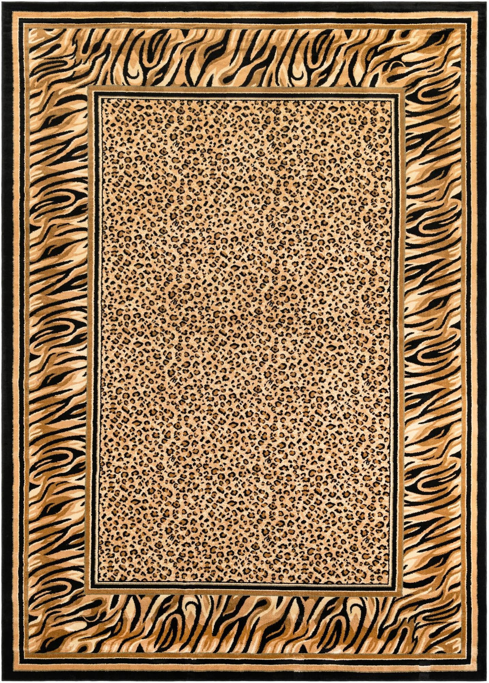 Wildlife Cheetah Print Area Rug 10' x 14' – Light Brown & Black