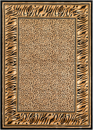 Wildlife Cheetah Print Area Rug 10' x 14' – Light Brown & Black