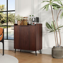 Fluted Wine & Coffee Bar Cabinet with Storage