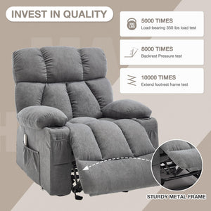 Massage Rocker Recliner Chair with Heat & Vibration – 4 Pockets, Cup Holders & USB Port