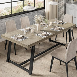 Industrial Dining Table 70.8" – Seats 6-8