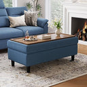 46-Inch Linen Storage Ottoman Bench with Folding Lid