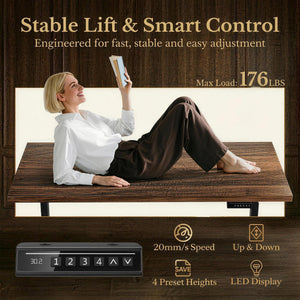 70" L-Shaped Electric Standing Desk with File Cabinet
