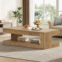 2-Tier Farmhouse Coffee Table with Storage, 47.24"