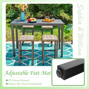 Outdoor Bar Table – Metal Counter Height with Wood Grain Top