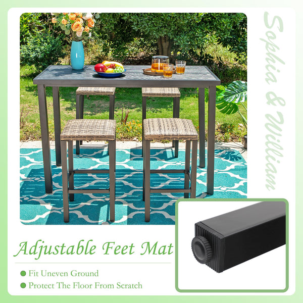 Outdoor Bar Table – Metal Counter Height with Wood Grain Top