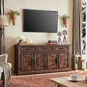 66" TV Stand with 4 Doors & 3 Drawers, Fits TVs Up to 75"
