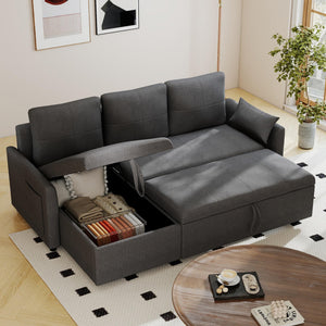 L-Shaped Sleeper Sofa Bed with Storage
