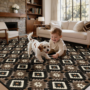 Aztec High-Low Velvet Area Rug