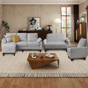 4-Piece Corduroy Living Room Set – Sofa, Loveseat & Ottoman