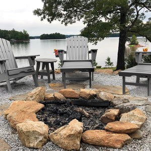 Adjustable Folding Adirondack Chair with Ottoman & Cup Holder
