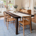 Solid Acacia Wood Dining Table for 6 with Metal Legs – 69 inch