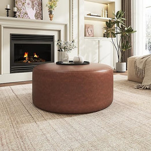 Round Upholstered Ottoman Foot Stool
