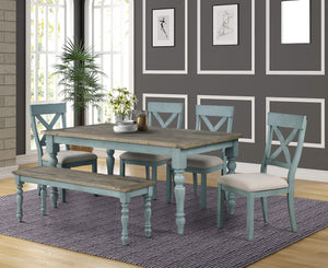6-Piece Farmhouse Dining Set with Bench