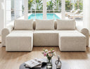 Modular L-Shaped Sofa Bed with Ottoman