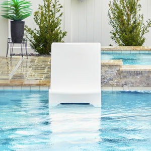 In-Pool Chaise Lounge Chairs for Tanning Shelf – Set of 2, White