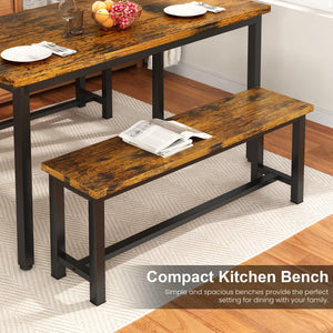 Dining Bench Set of 2 – Steel Frame & Wood Seat