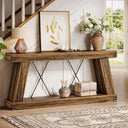70.9" Farmhouse Console Table with 2-Tier Storage