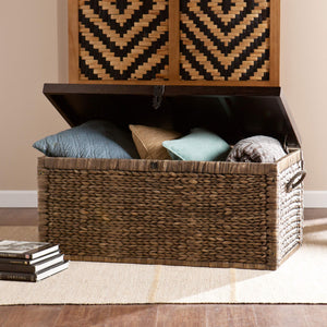 Water Hyacinth Storage Trunk with Espresso Lid