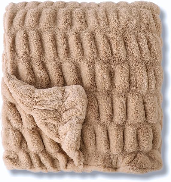Faux Fur Plush Throw Blanket 50x60