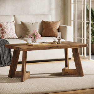 Farmhouse Coffee Table with V-Shaped Legs