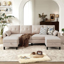 U-Shaped Sectional Sofa with Storage Ottoman