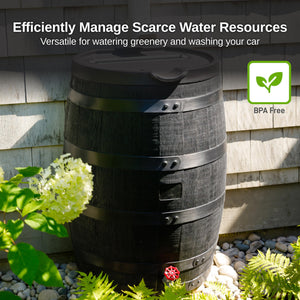 55-Gallon Flat Back Eco Rain Barrel with Removable Lid