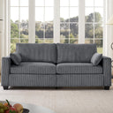Modern Corduroy Loveseat Sofa with Removable Cover & Spring Cushions