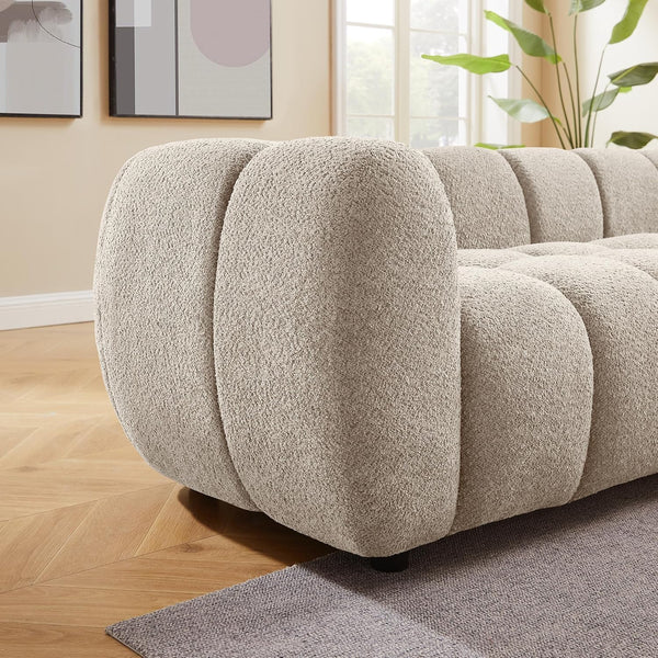 Modern Boucle Loveseat Sofa 88 Inch Tufted Cloud Couch
