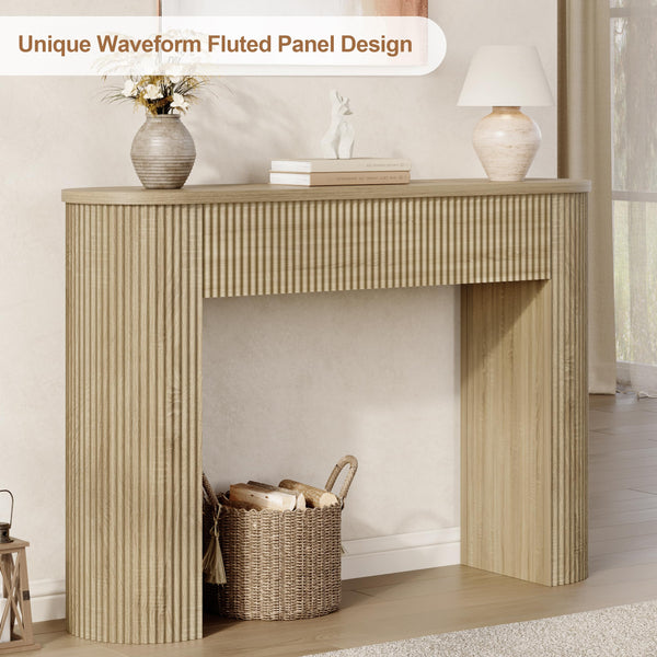 Fluted Console Table with Curved Top