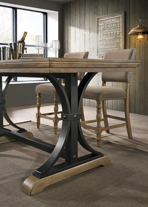 7-Piece Counter Height Dining Set with Nailhead Chairs – Driftwood