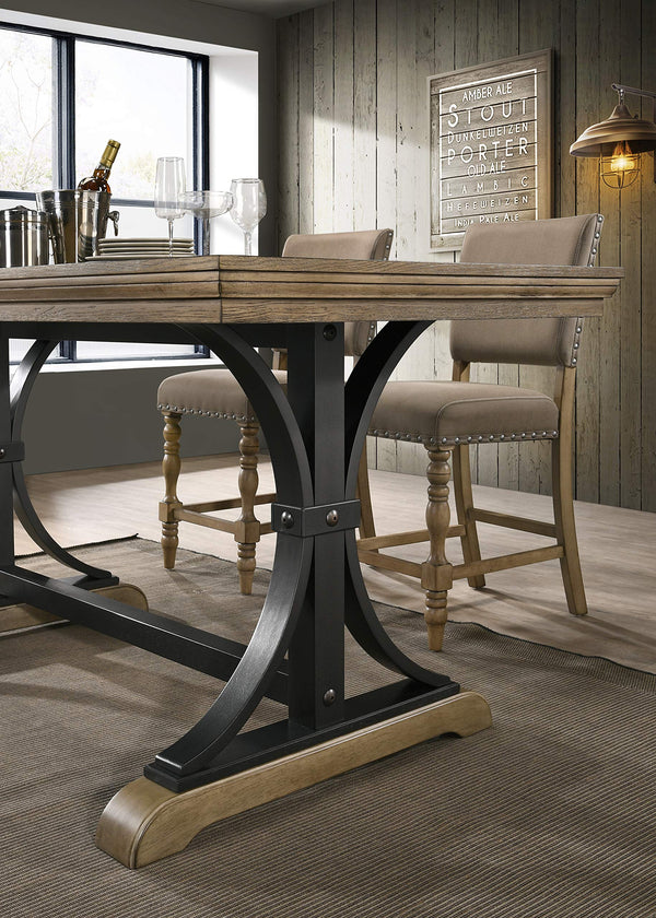 7-Piece Counter Height Dining Set with Nailhead Chairs – Driftwood