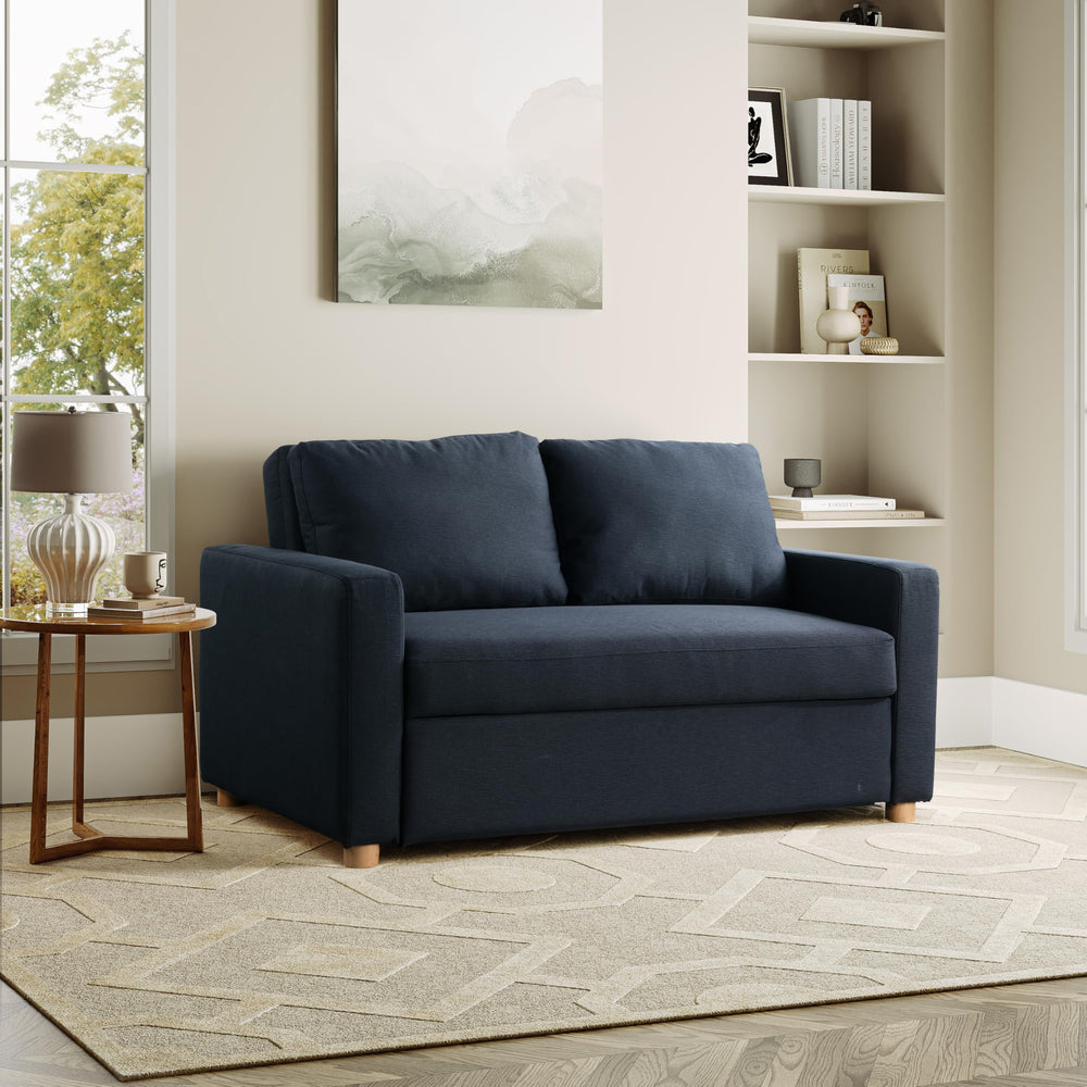 Convertible Sleeper Loveseat with Pocket Coils & Boucle Fabric
