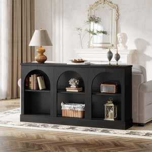 Farmhouse Console Table 63 Inch with 3-Tier Storage