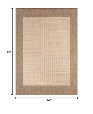 Indoor Outdoor Checkered Flatweave Area Rug 5'3" x 7'6"