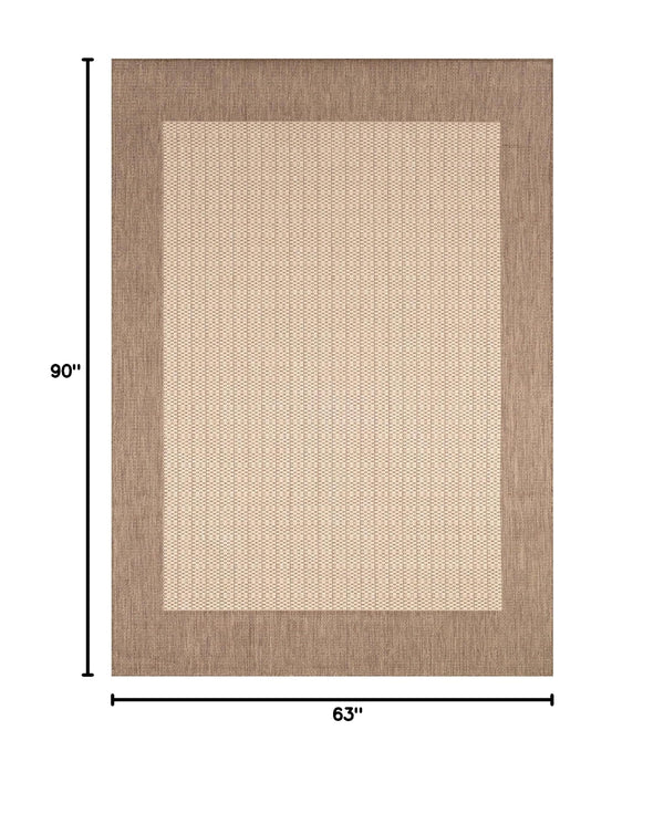 Indoor Outdoor Checkered Flatweave Area Rug 5'3" x 7'6"