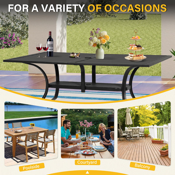 Outdoor Patio Dining Table with Umbrella Hole