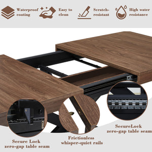 Extendable Dining Table with Hidden Leaf & Storage
