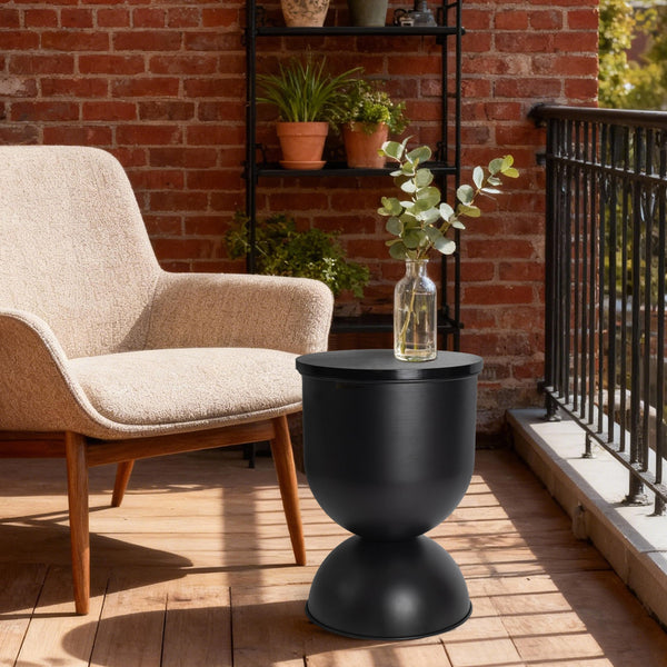 Mid-Century Modern Round Drum Side Table with Removable Lid