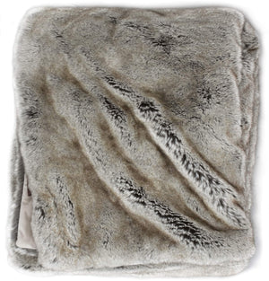 Faux Fur Oversized Throw Blanket with Velvet Plush Reverse