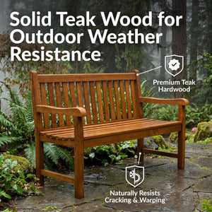 2-Person Teak Outdoor Garden Bench