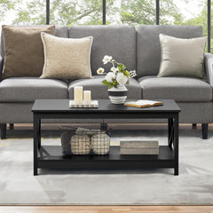 2-Tier Coffee Table with Storage Shelf