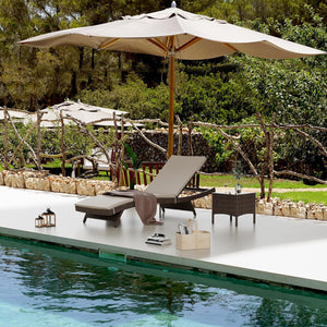 Outdoor Patio Chaise Lounge Set with Adjustable Backrest & Cushions