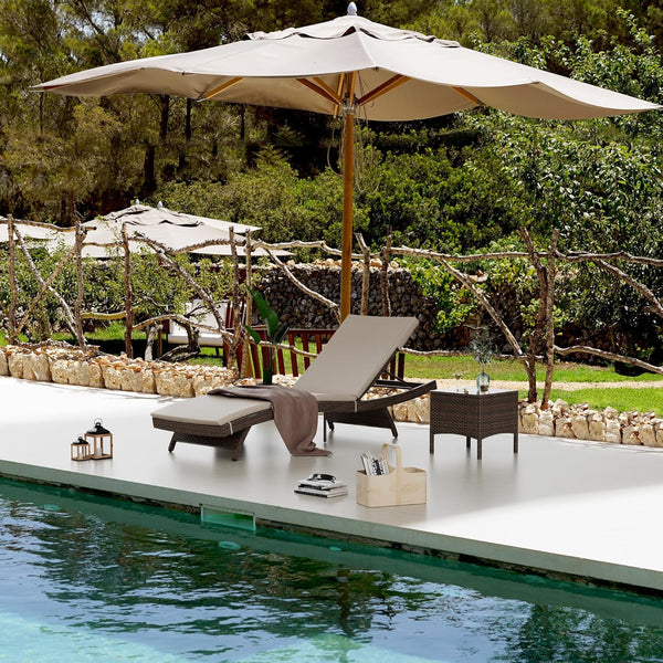 Outdoor Patio Chaise Lounge Set with Adjustable Backrest & Cushions